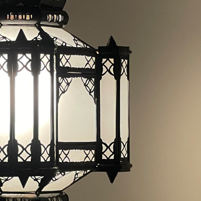 Marokkanische Hängelaterne MULAOULIDAT H45 Milchglas