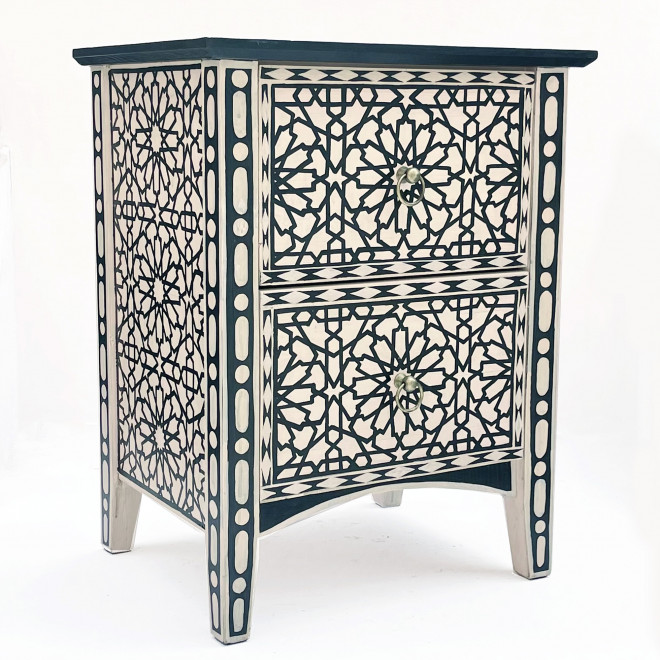 Orientalische Nachtkommode Handbemalt ARABESQ