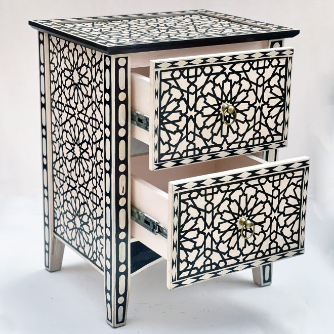 Orientalische Nachtkommode Handbemalt ARABESQ