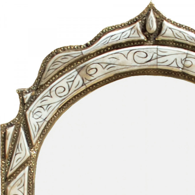 Marokkanischer Spiegel LOUDAYA weiß H55cm