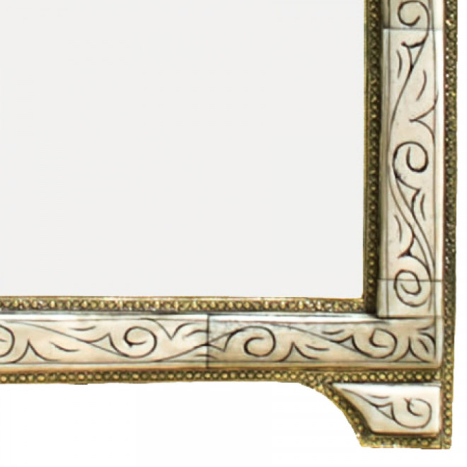 Marokkanischer Spiegel LOUDAYA weiß H55cm