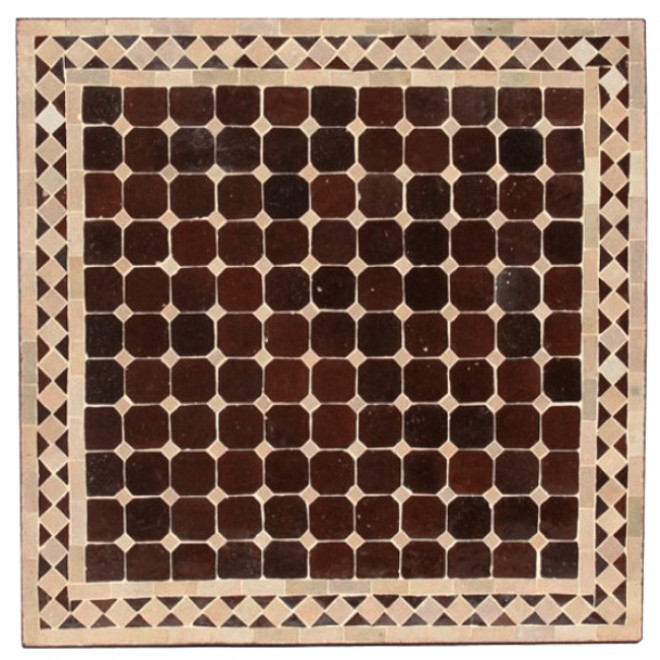 Marokkanischer Mosaiktisch -quadratig-(60x60)cm -Braun/Beige-