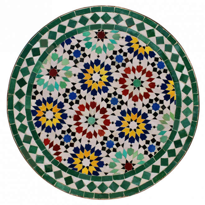 Marokkanischer Mosaiktisch orientalischer Tisch Bistrotisch Gartentisch 60cm Fer