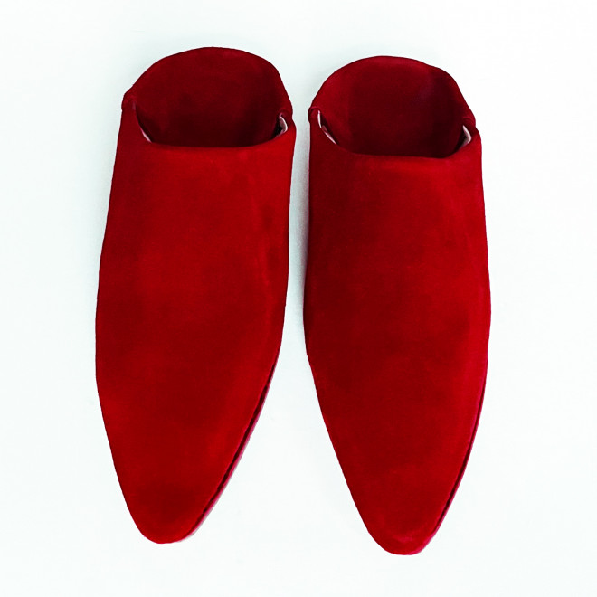Marokkanische Hausschuhe wildleder Rot Gr. 38 - 40