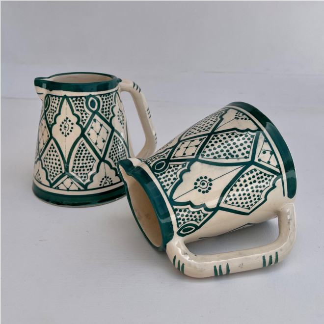 Handbemalte Keramik-Karaffe 500ml Grün