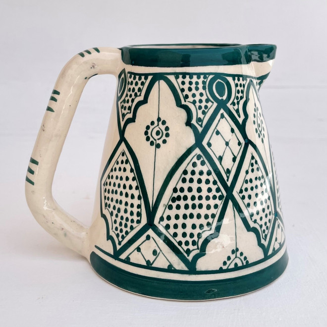 Handbemalte Keramik-Karaffe 500ml Grün