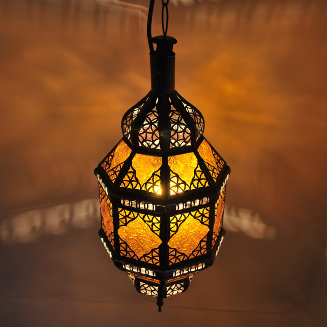 Marokkanische Hängeleuchte TITIA Amber