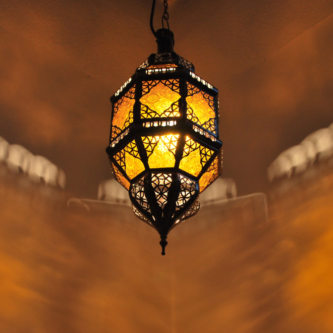 Marokkanische Hängeleuchte TITIA Amber
