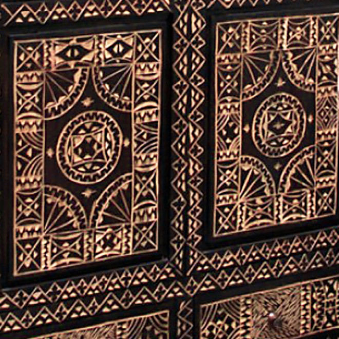 Orientalischer Schrank CERDERNHOLZ Handgeschnitzt TAFRAUT