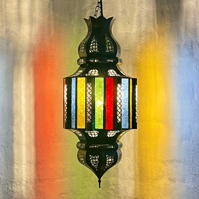 Arabische Hängeleuchte TIZA Bunt H55cm
