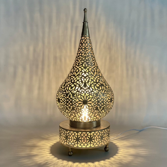Marokkanische Tischleuchte aus Messing FESI H 45cm
