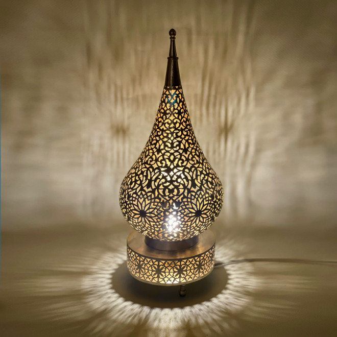 Marokkanische Tischleuchte aus Messing FESI H 45cm