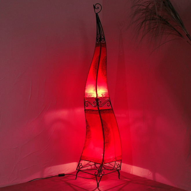 Leder- Stehleuchte aus Marokko CANAR H120cm Rot