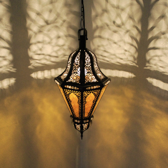 Orientalische Hängelaterne "Balota-1" Amber