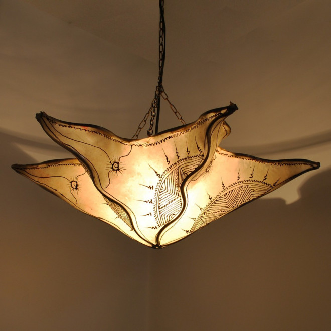 Leder Hängeleuchte SEESTERN Natur