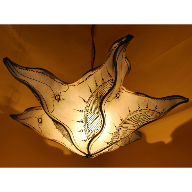 Leder Hängeleuchte SEESTERN Natur