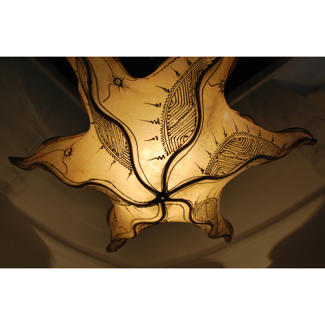 Leder Hängeleuchte SEESTERN Natur