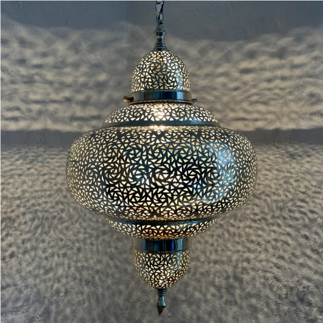 Hängelampe aus Marokko TROMBA silber