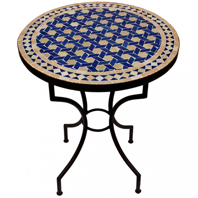 Mosaiktisch Bistrotisch "Dafra" D60cm Blau