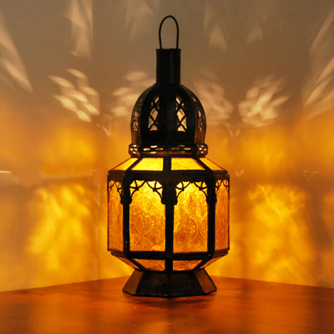 Marokkanische Laterne SAMARA Amber H30cm