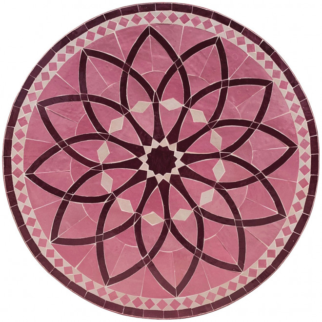 Gartentisch aus Mosaik MOSA-ROSA Ø 80 cm