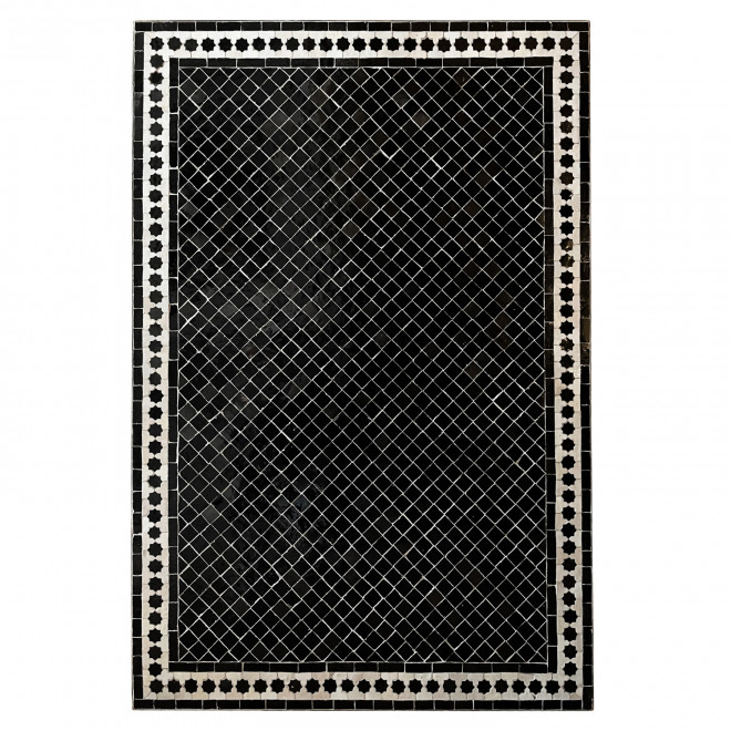Gartentisch aus Marokko 120cmx80cm schwarz/weiß