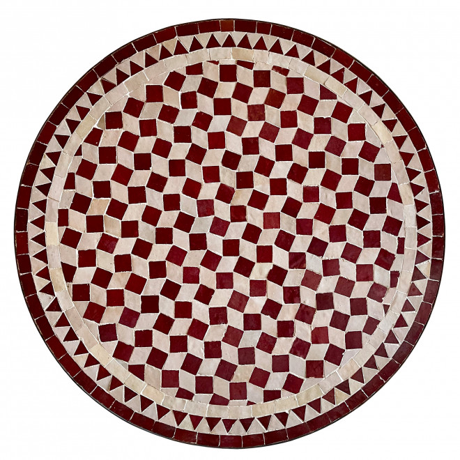 Marokkanischer Mosaiktisch FASSIA bordeaux D60cm