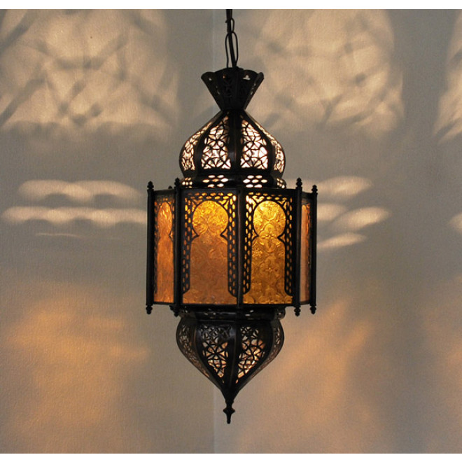 Orientalische Hängeleuchte LAFNA-2 Amber