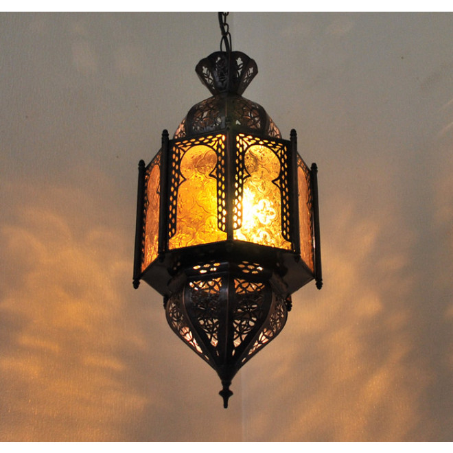 Orientalische Hängeleuchte LAFNA-2 Amber