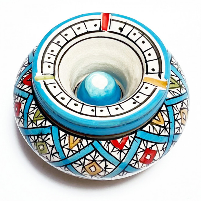 Aschenbecher aus Keramik Türkis Ø 12 cm