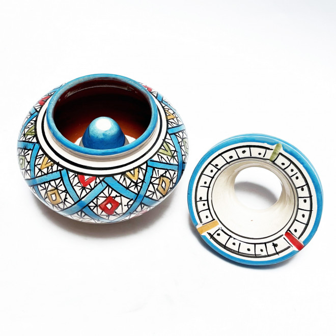 Aschenbecher aus Keramik Türkis Ø 12 cm