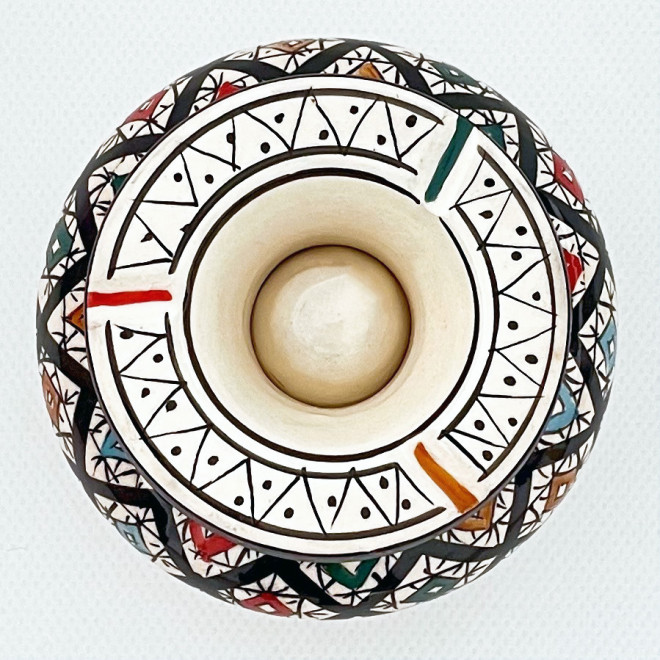 KERAMIK ASCHENBECHER MIT DECKEL Multifarbig Ø 12 cm