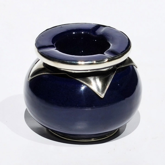 Keramik-Aschenbecher aus Marokko Dunkel-Blau