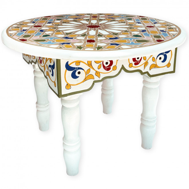 Niedriger Beistelltisch Handbemalt Mida-W