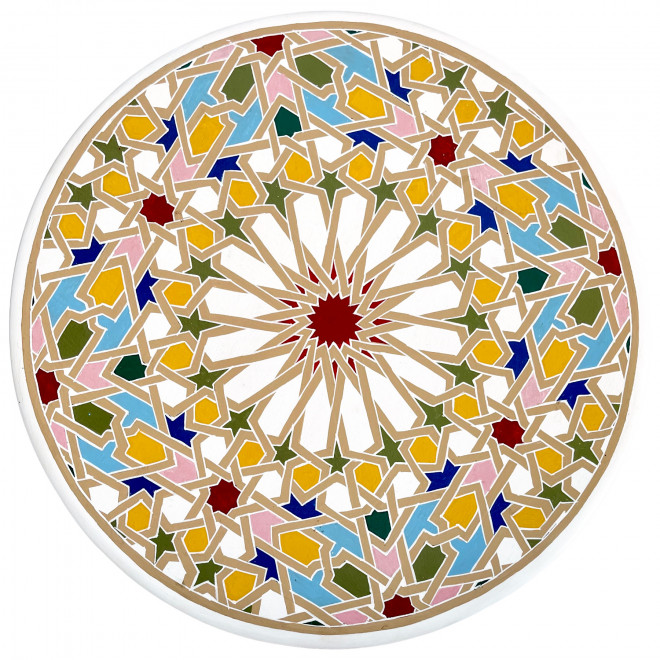 Niedriger Beistelltisch Handbemalt Mida-W