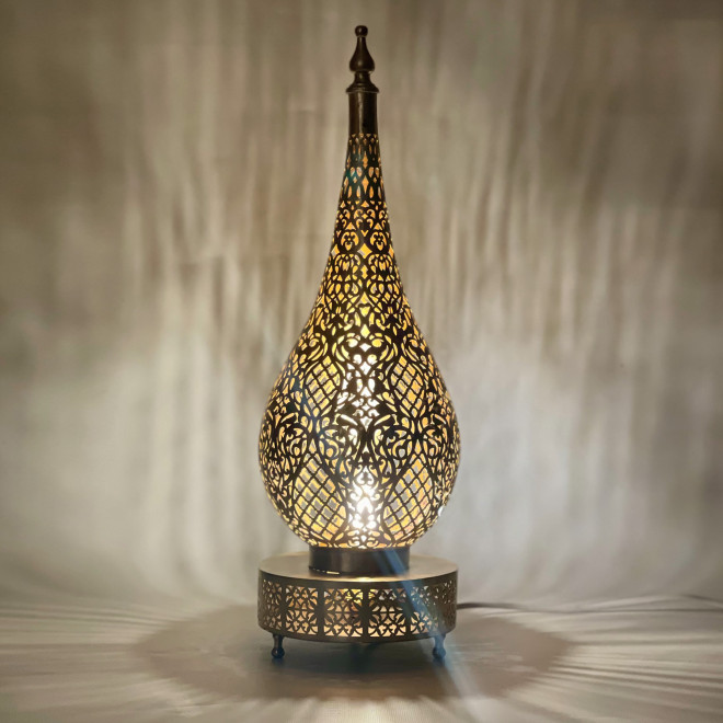 Marokkanische Tischleuchte TILILA aus Messing H 45cm