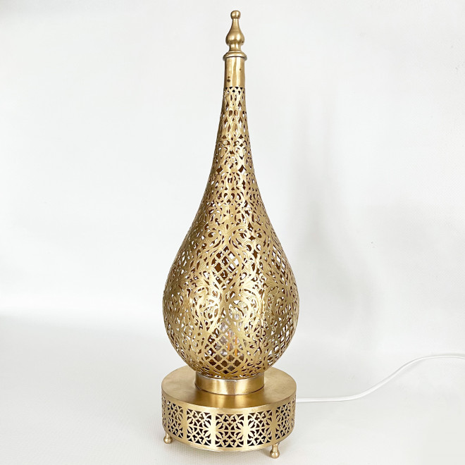 Marokkanische Tischleuchte TILILA aus Messing H 45cm