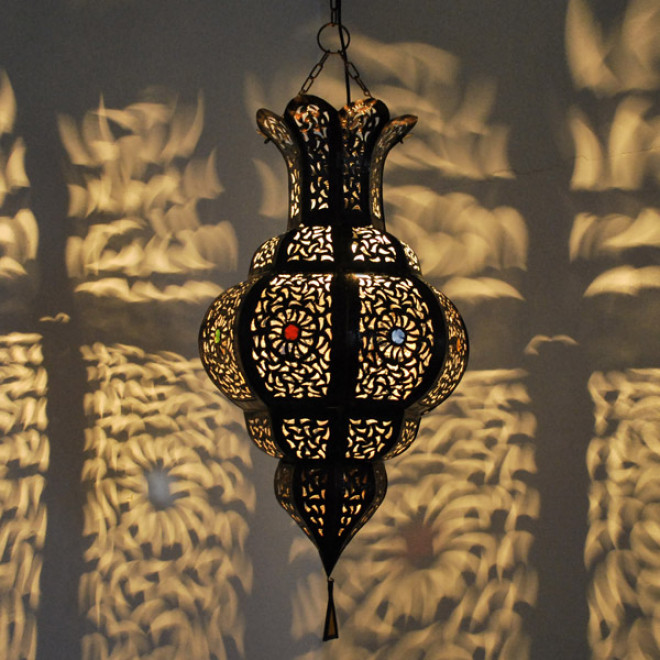 Orientalische Deckenleuchte FIRASCHA Dunkel H 50cm