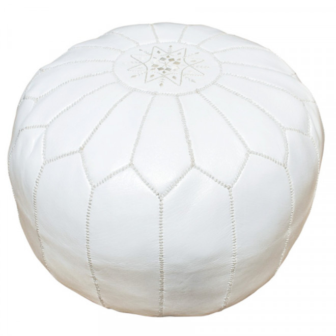 Sitzkissen aus Marokko RONDA D54cm Weiss