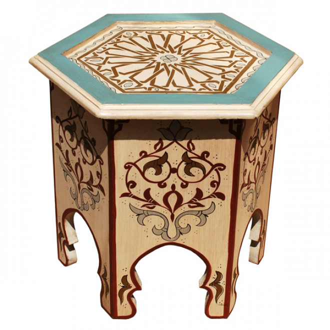Arabischer handbemalter Beistelltisch aus Marokko