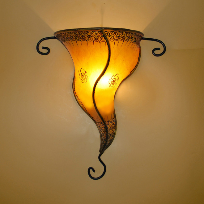 Orientalische Wandlampe GARN gelb