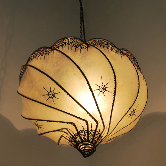 Marokkanische Lederlampe GOLLA Natur