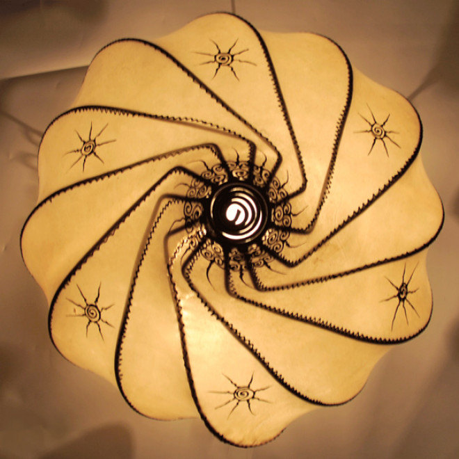 Marokkanische Lederlampe GOLLA Natur