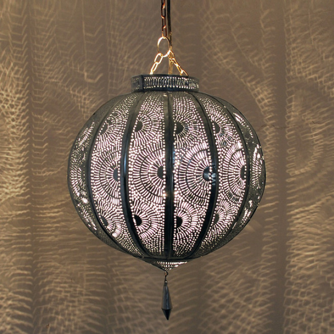 Orientalische Deckenleuchte "Kora_Kazdir_K_2" Silber