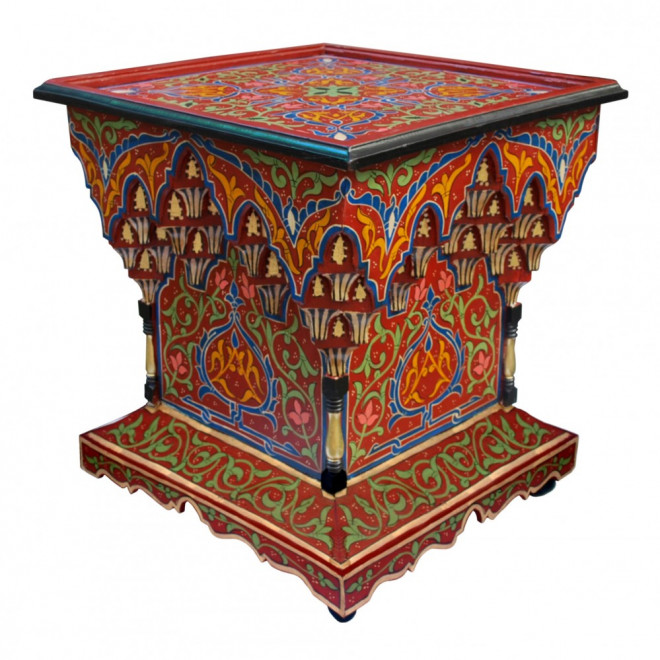 Orientalischer Teetisch handbemalt aus Holz MKARBAZ