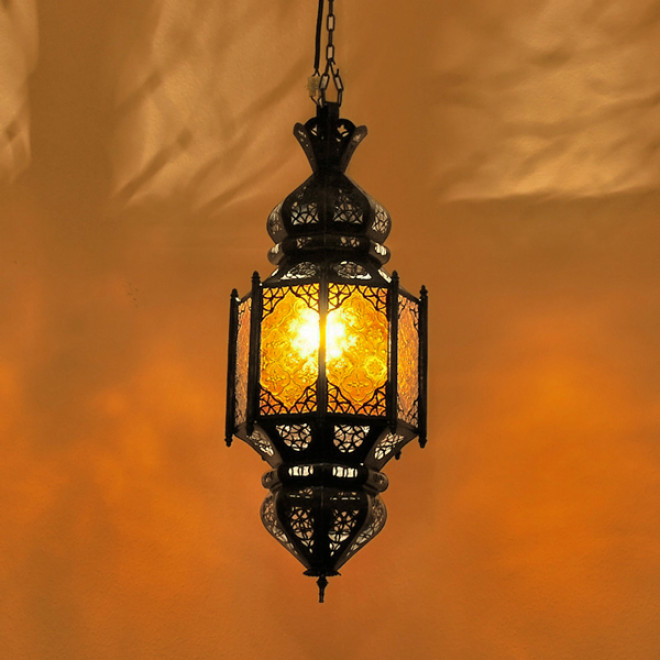Arabische Hängeleuchte Lafna Amber