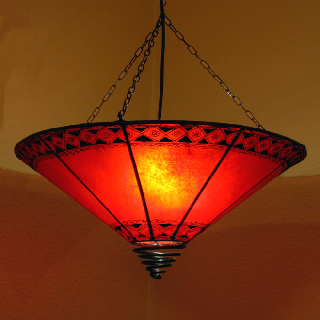 Leder- Deckenleuchte ROSSOR D50cm rot