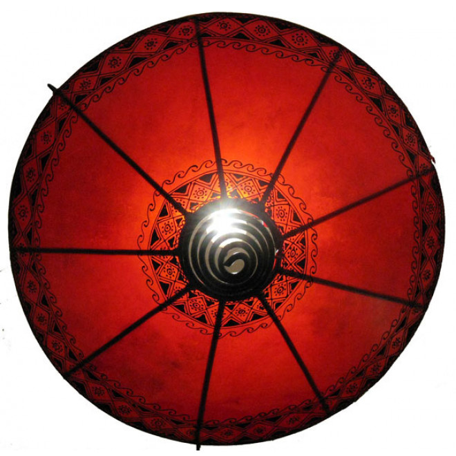 Leder- Deckenleuchte ROSSOR D50cm rot