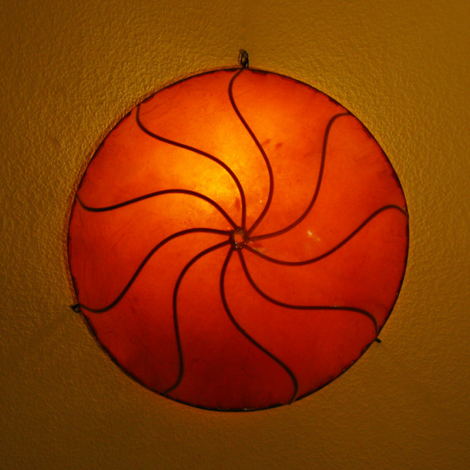 Hängelampe aus Leder KOBA Orange D 50cm