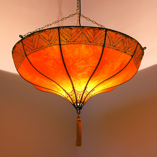 Hennalampe Hängeleuchte Roumia Orange D50cm